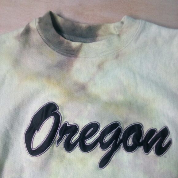 Champion Oregon Ducks Reverse Weave Tie Dye Crewneck Sweatshirt - Picture 1 of 7